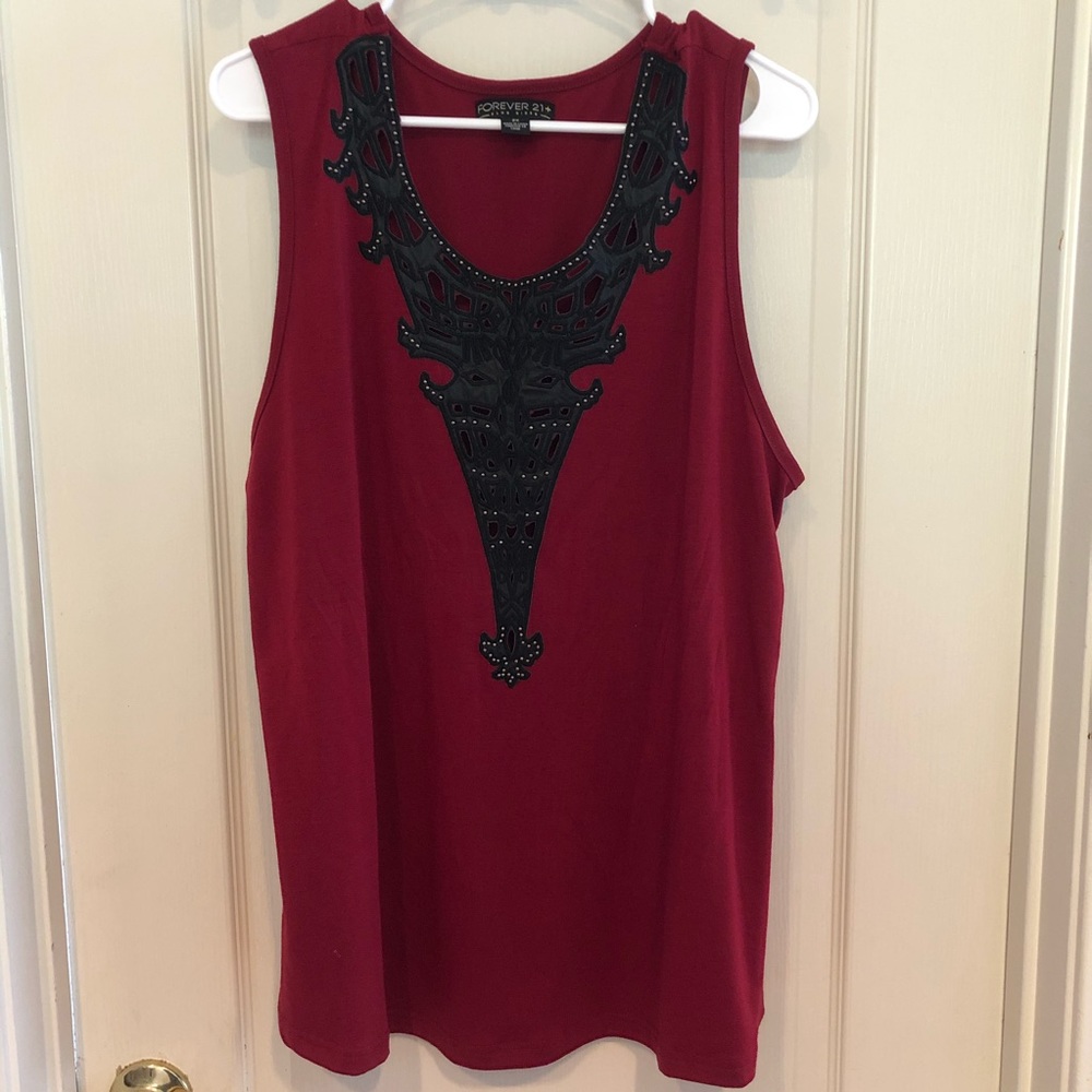 Forever 21 Plus Red Sleeveless Top